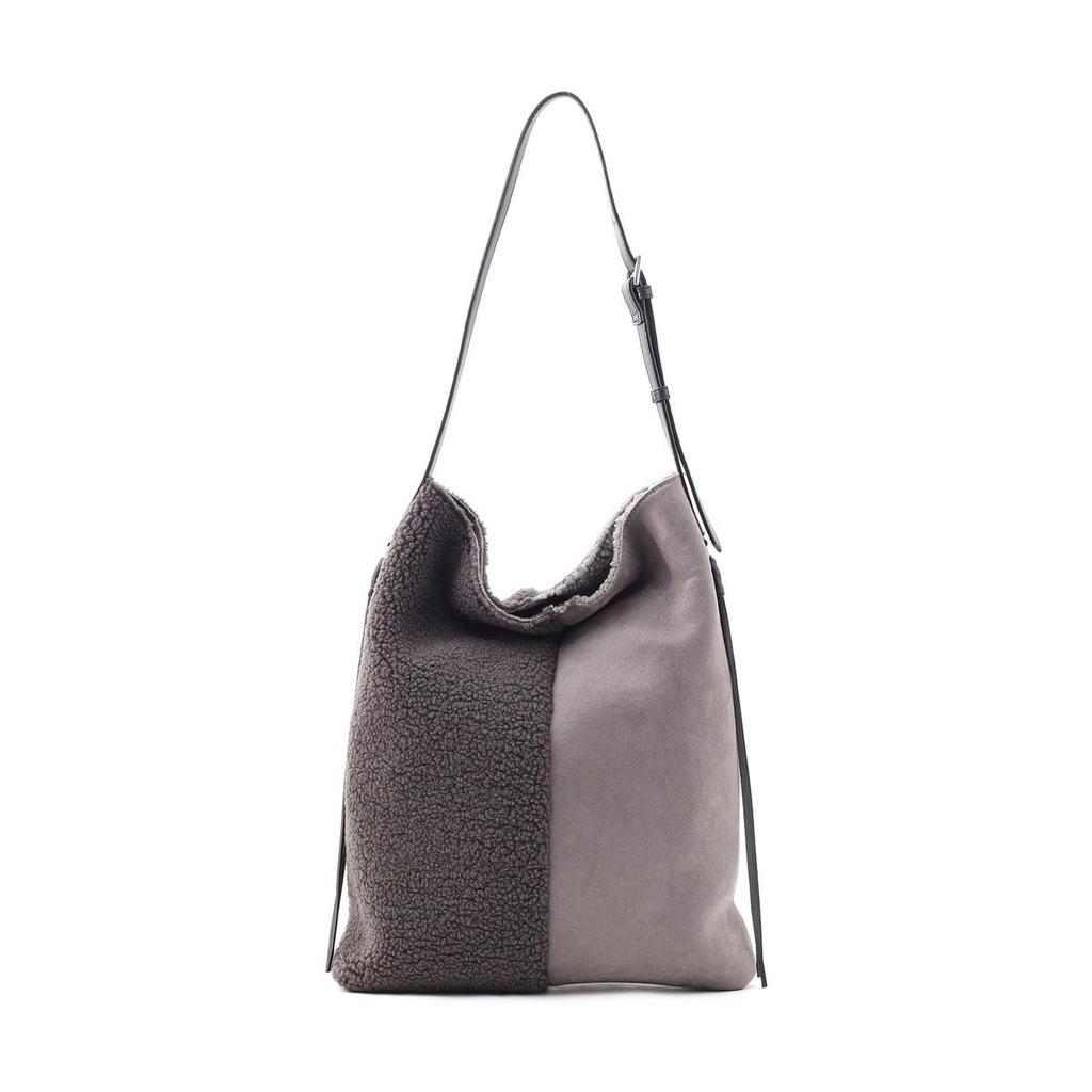 Cuco Two-Tone Mouton-Style Shoulder BagA4 Size, 2453111057, D Gray (392)