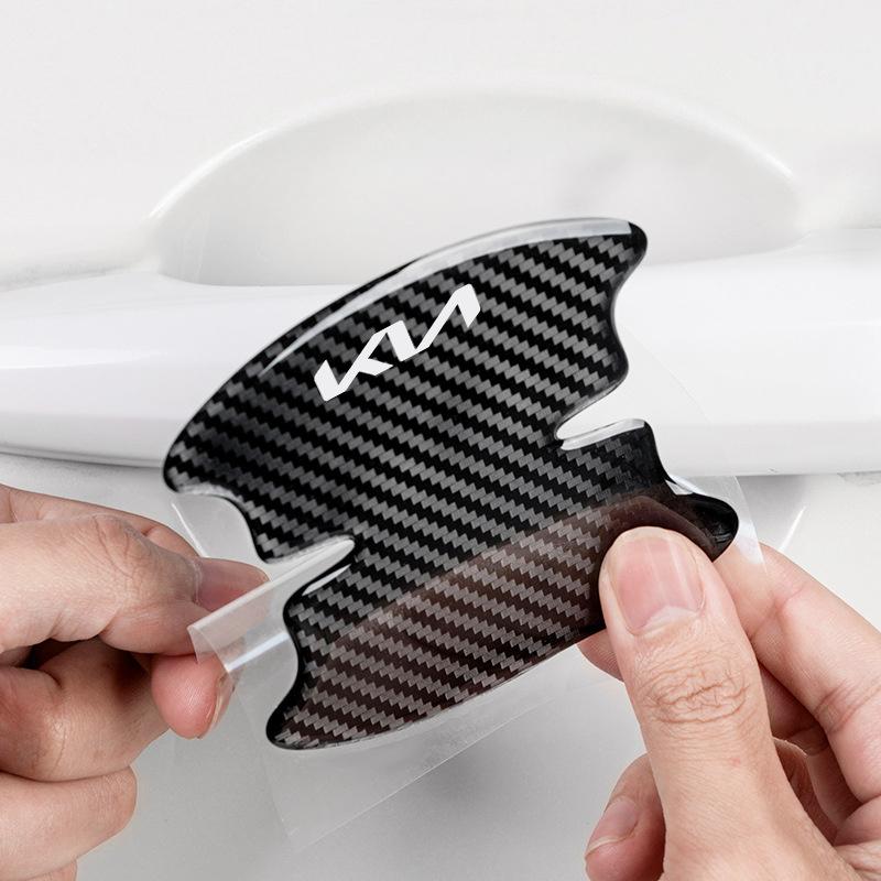RPFU6 4/8Pcs Car Threshold Sticker with Door Handle Bowl Scratch Protective Stickers For Kia Ceed Sportage Cerato Soul Picanto Optima