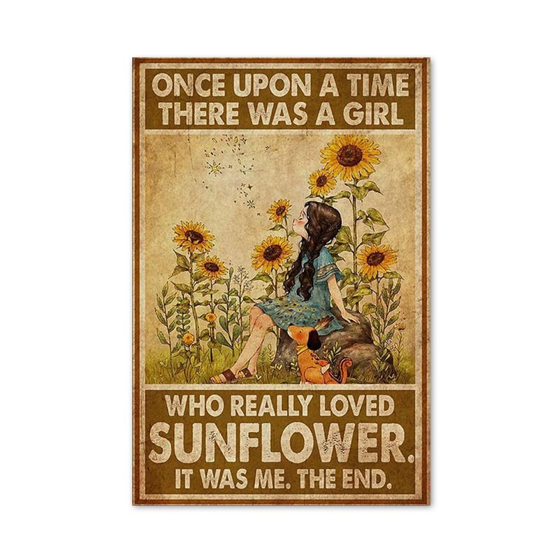 

Ретро-искусство, абстрактная фигура, девушка-подсолнух, постеры, принты, модный слоган, холст, картина, настенная картина для гостиной, домашний декор 40x50cm No Framed