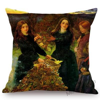 Famous Painting John Everett Millais The Blind Girl Ophelia Victoria Era Art Throw Pillow Case Pre-Raphaelite Sofa Cushion Cover