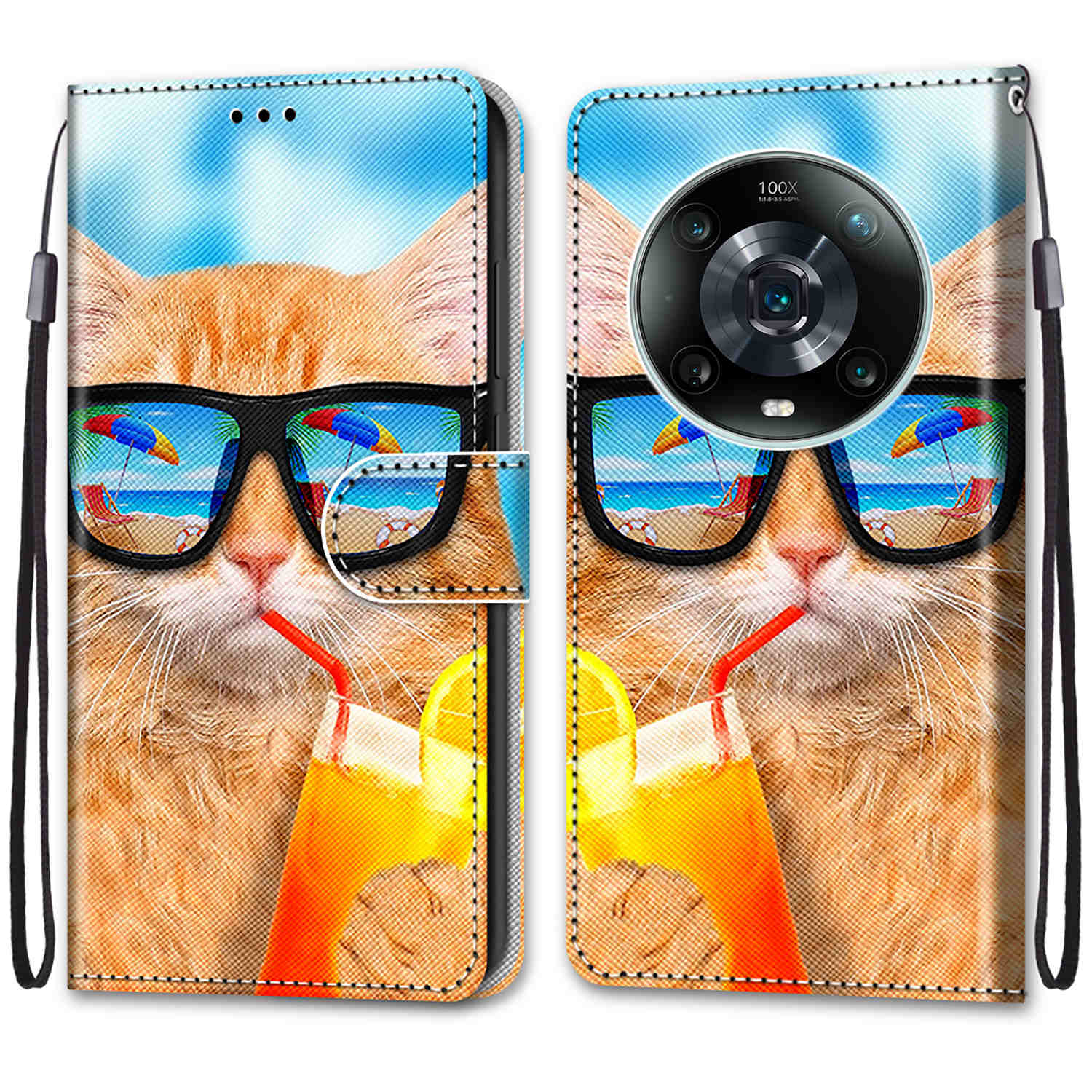 

Роскошный окрашенный кожаный чехол-книжка, защитный чехол для Honor 90 Pro/Honor X6A X7A X9A X8A X8 X50 X6B X7B/Honor Play 8T Play 7T/Magic6 Lite Huawei P40 Lite