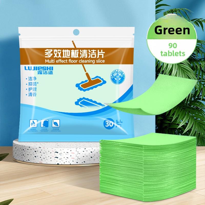 

3 пакета по 90 штук таблеток для мытья пола, ароматное средство для мытья и уборки дома для деревянной плитки с несколькими ароматами зелёный