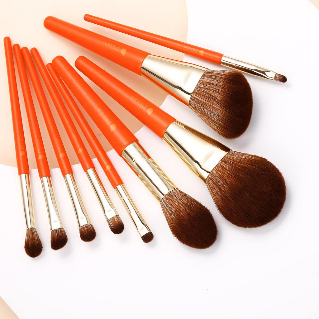 DUcare Makeup Brush Set of 9 Makeup Brush Eye Shadow Brush Face Brush Makeup Brush Super Soft Storage Pouch Included Easy To Carry Makeup Tools