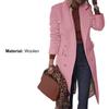 Wool Coat Slim Fit Solid Color Autumn Winter Turn-Down Collar Women Overcoat