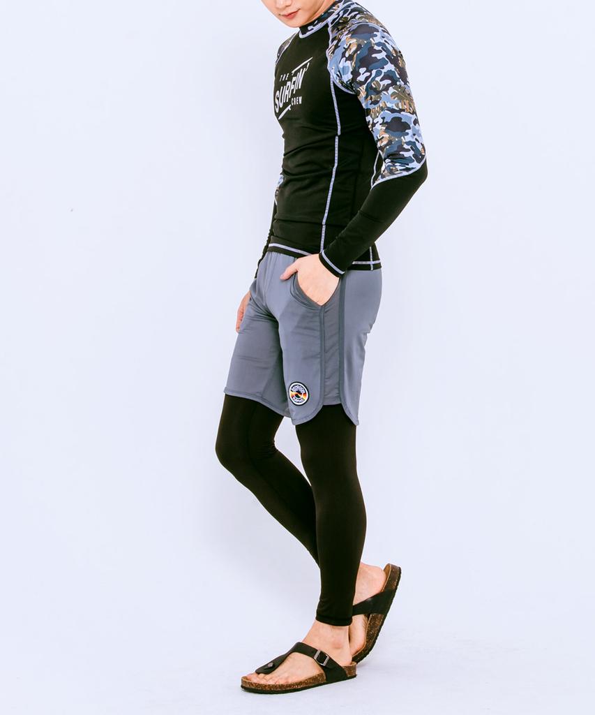 Dangun Camo Color Block Unique Raglan Long Sleeve Rash Guard