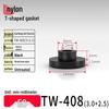 T-Shaped Nylon & Plastic Insulation Gasket, Screw Shaft Sleeve, M2-M35, Round Concave-Convex Design