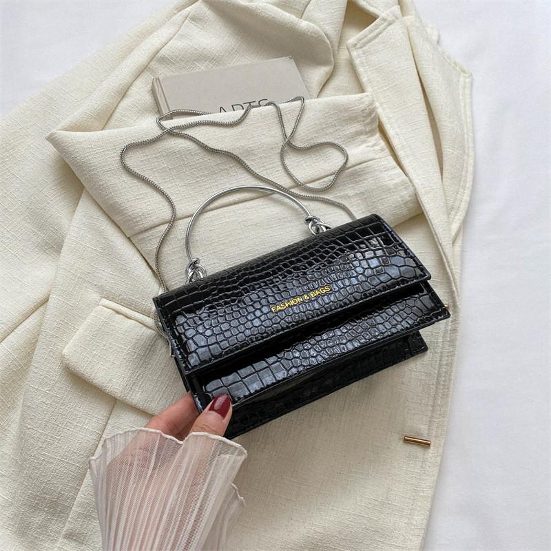 

Trendy Korean Style Single Shoulder Bag For Women With Chic Chain Design And Versatile Colors чёрный
