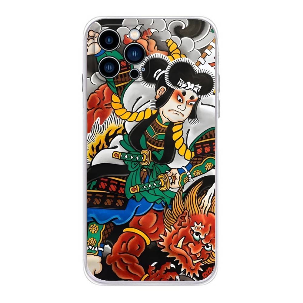 

Japan Ukiyo-e Samurai Sea Phone Case For iPhone 17,16,15,14,13,12,11 Plus,Pro,Max,XR,Plus,E,Mini Transparent Soft Cover iPhone15PRO