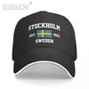 Baseball Cap Sweden EST Stockholm Capital Unisex Women Unisex Hip Hop Sandwich Caps Snapback Golf Hat Fishing