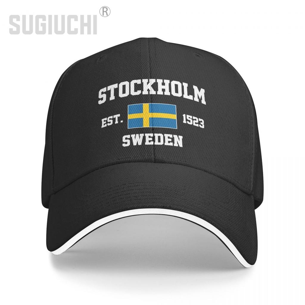 Baseball Cap Sweden EST Stockholm Capital Unisex Women Unisex Hip Hop Sandwich Caps Snapback Golf Hat Fishing