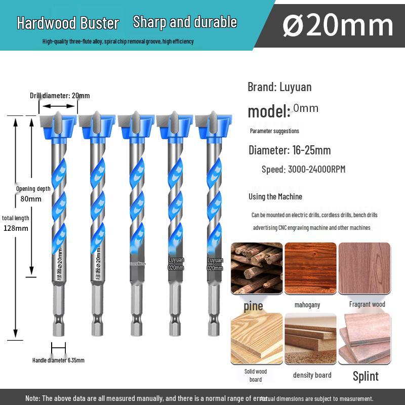 Extra Long Wood Hole Saw & Drill Set for Woodworking, Hinge, Plastic, and Door Panels