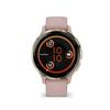 Montre GPS Connectée - GARMIN - Venu 3S - 30,4mm (1,2") - Acier Soft Gold, Boîtier Rose Et Bracelet En Silicone Rose