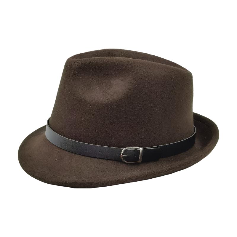 Trilby-Hüte für Herren einfarbiger Fedora-Hut Locken Gentleman Mode Unisex Kurzer Schirm Herbst 2023 Winter Panama klassischer Hut Großhandel