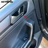 Car Accessories For Volkswagen VW T-Roc TROC 2018-  2024 Interior Carbon Fiber Door Handle Bowl Cover Trim Frame Sticker