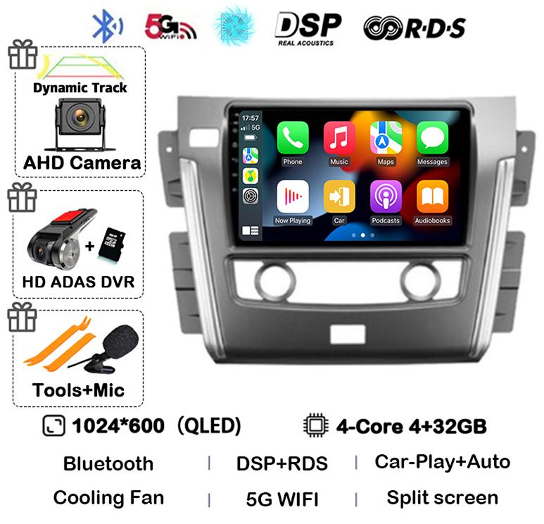 Android 14 Carplay Auto For Nissan Patrol Y62 2010 - 2020 Car Radio Autoradio Multimedia Video Player GPS Navigation Stereo DSP
