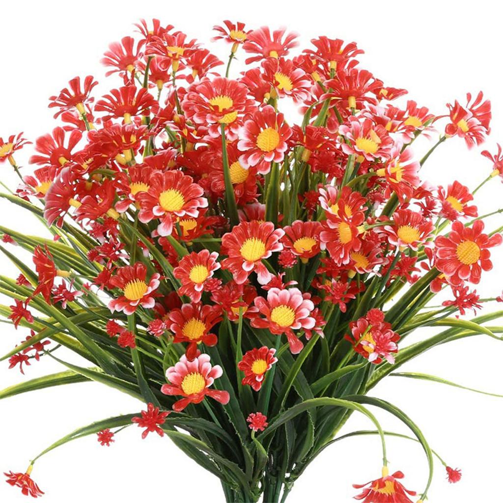 8 Bundles Artificial Daisy Mums Flowers Outdoor Fall Flowers For Decoration No Fade  Flower Garden Porch Window Box