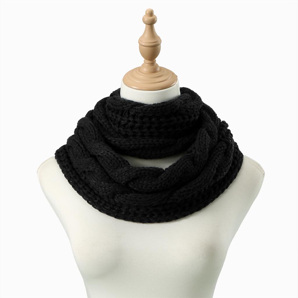 New Winter Knitted Ring Scarf Woman Men Warm Circle Loop Sccarf Thick Neck Warmer Neckerchief Soild Color Muffler Scarves