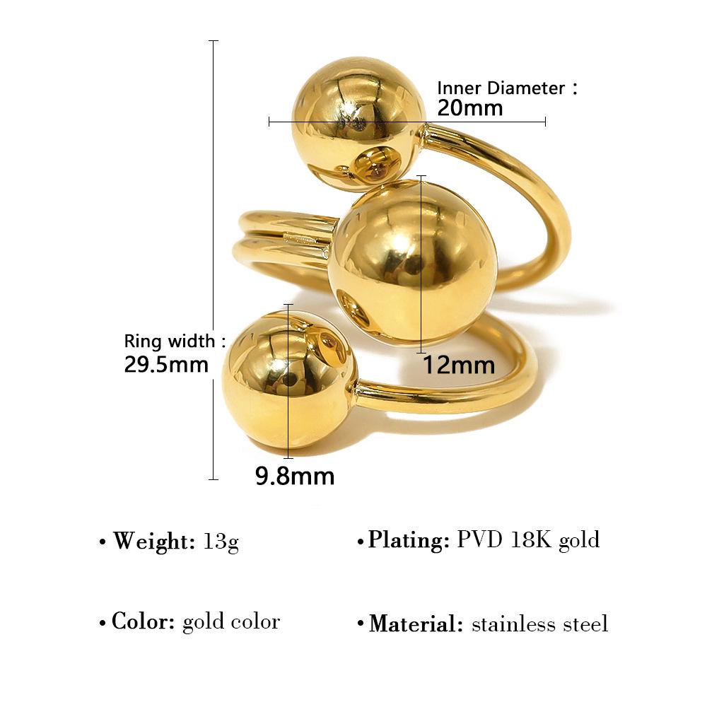 

Сферическое кольцо из нержавеющей стали, геометрическая индивидуальность, преувеличенное кольцо из титановой стали, ветер