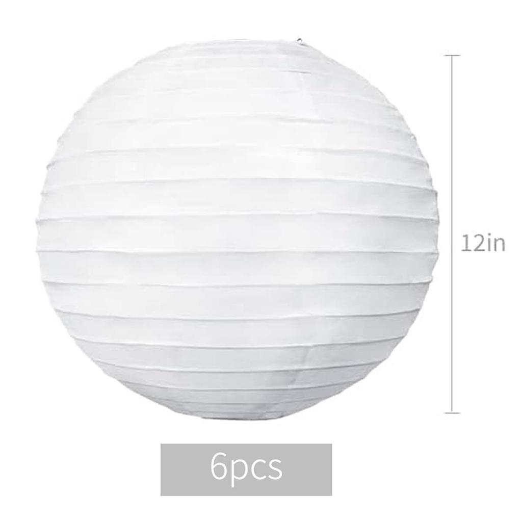 6-Inch White Paper Lanterns Decorative Round Paper Lanterns Lamp for Birthday, Wedding, Christmas, Home Decor, Party Decoration