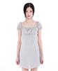 Alkialka Puff Chiffon Mini Dress (Light Gray)