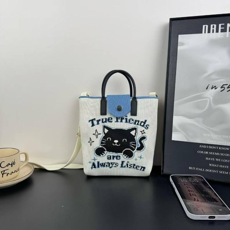 New knitted mobile phone bag, high-end handbag, women's messenger bag, adjustable versatile, convenient and large-capacity bag