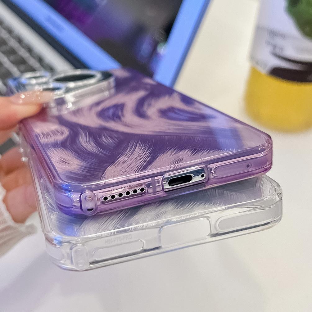 Plating Colorful Shiny Feather Phone Case For Huawei Pura 70 Ultra Pura 70 Pro Pura70 + Mate 60 Pro Mate60 Camera Protect Cover