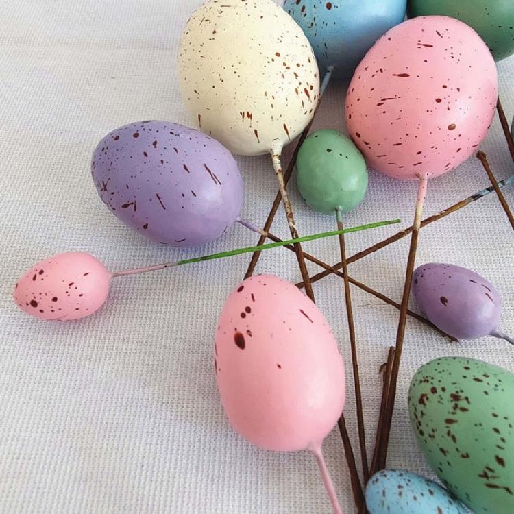 20Pcs Easter Foam Eggs DIY Party Decorative New Year Party Decoration