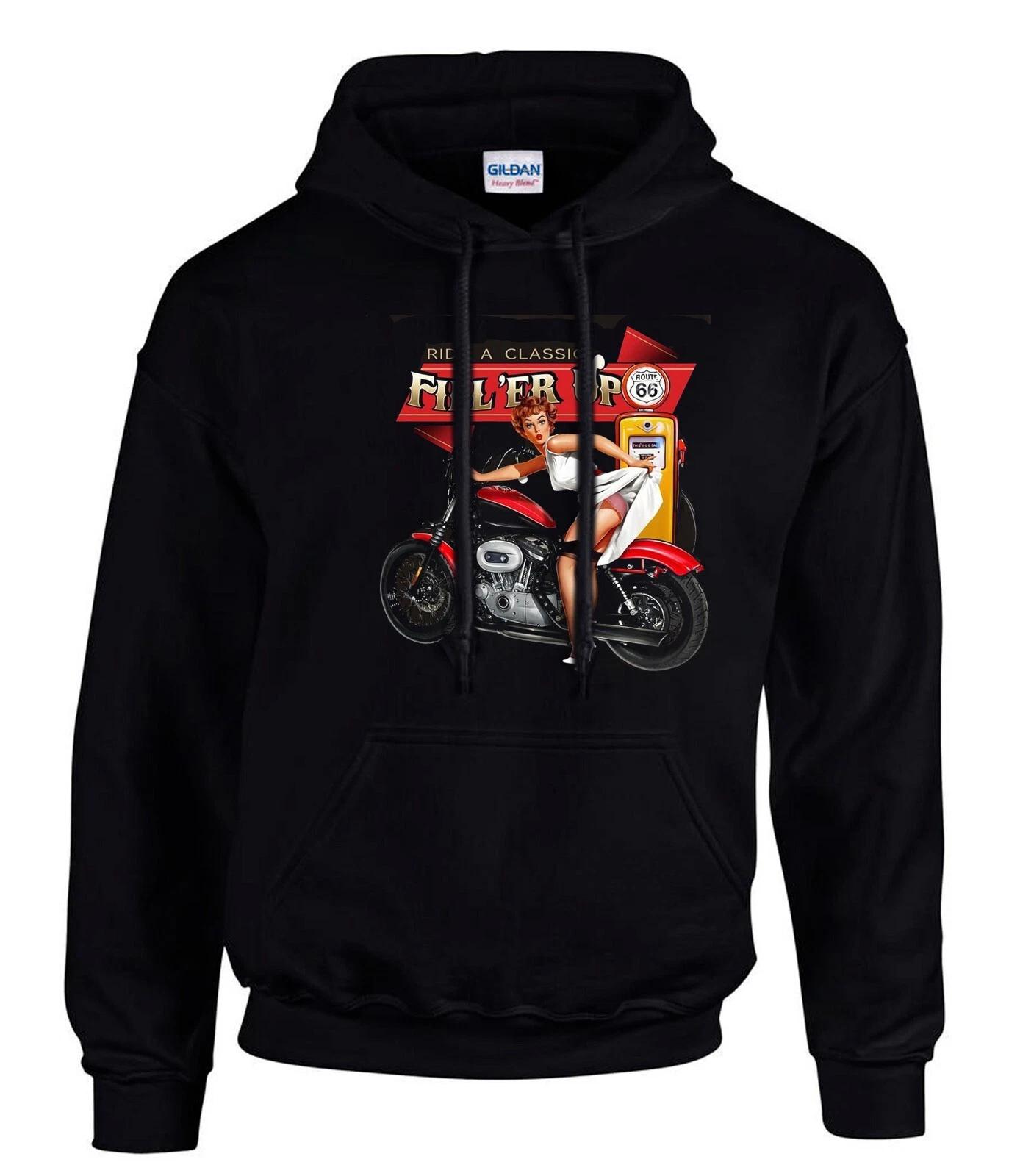 Biker Custom Choppers Motorrad Schwarz Hoodies Kapuzenpullover -3372-SW M