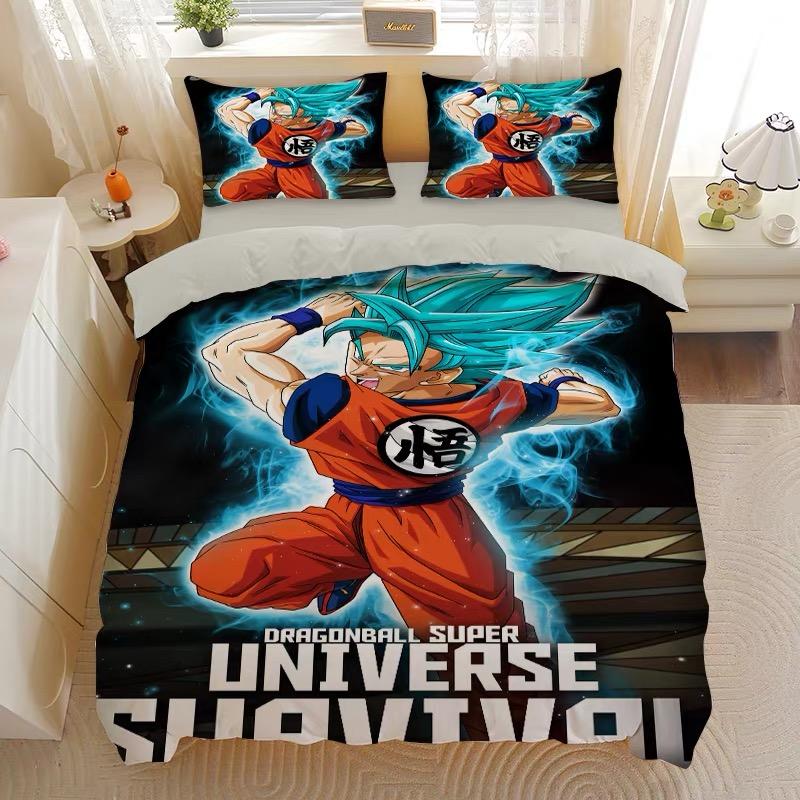Bandai Print Dragon Ball Bedding Set Duvet Cover Pillowcase Anime Cartoon Twin Full Queen Bed Comforter Cover Boys Bedroom Gifts