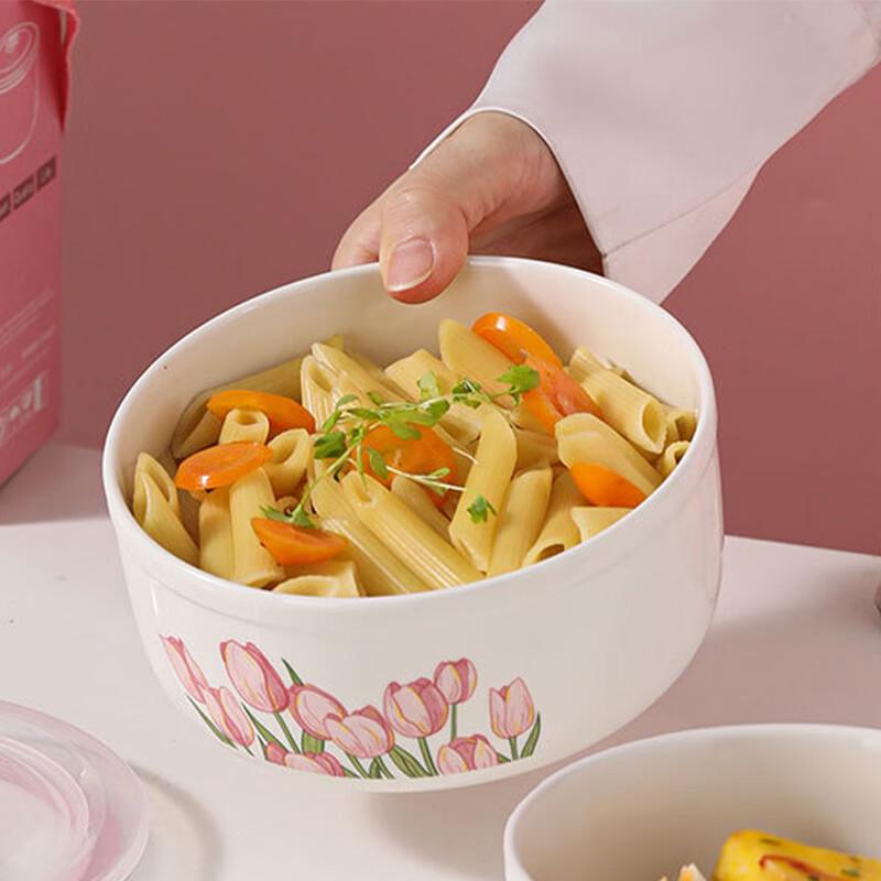 Heyu Large Ceramic Food Storage Bowl with Lid, Gift Set