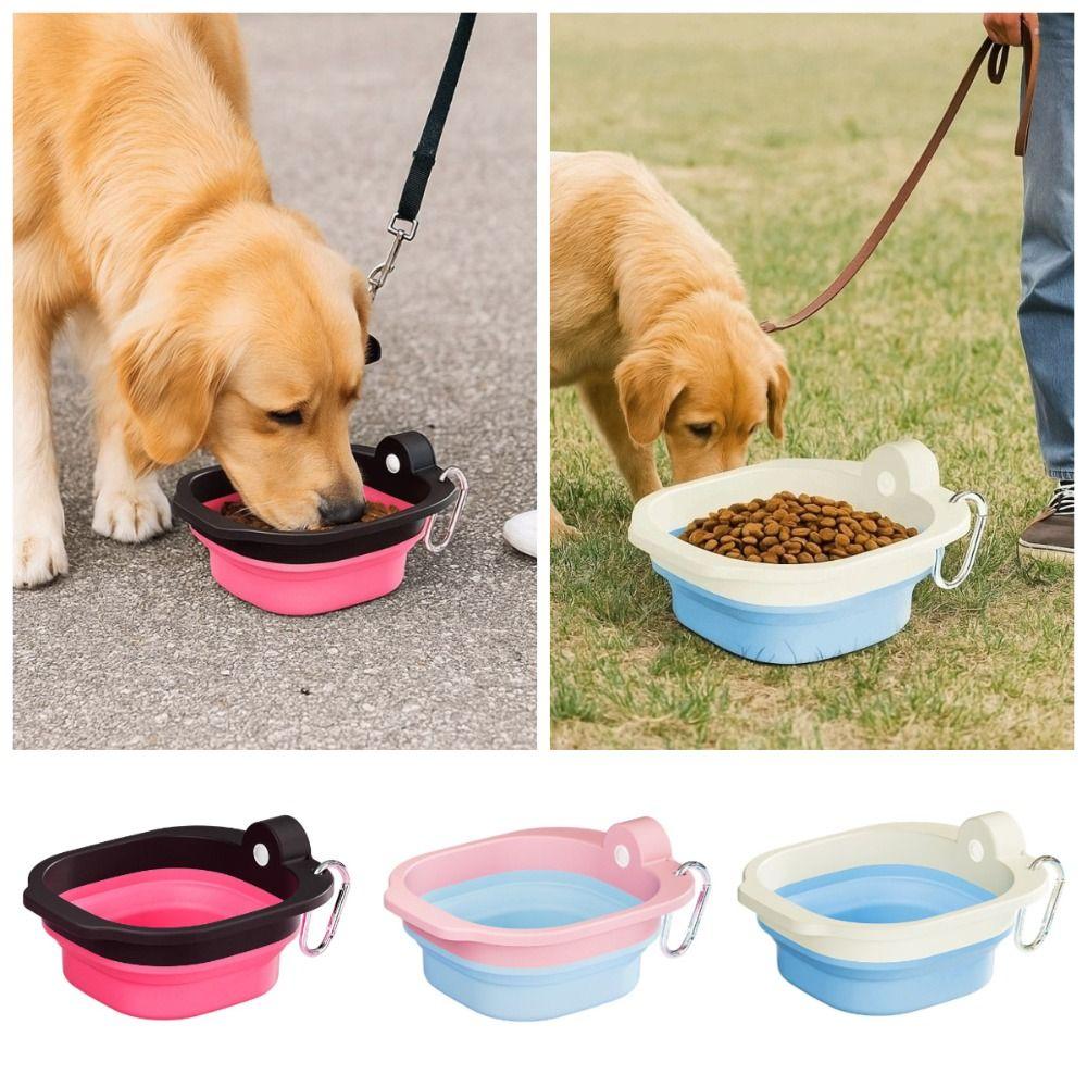 Portable Collapsible Dog Water Bowl Lightweight Pet Food Water Feeding Tray  Outdoor