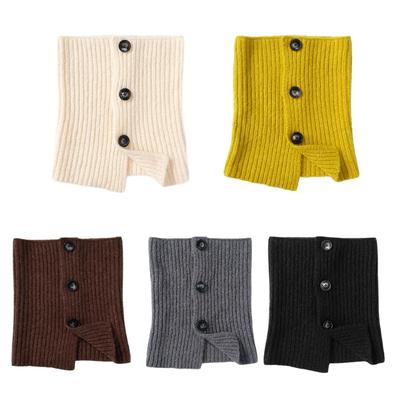 Warm Knitted Yarn Scarf with Button Closure Fashion Neck Gaiter Outdoor Neck Scarf Wrap Accessory for Winter Warmth