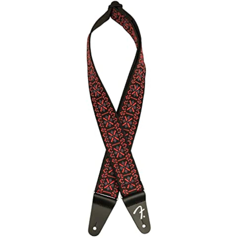 Fender Canadian Musical Instrument Strap Pasadena Woven Strap, Lattice Red, 2