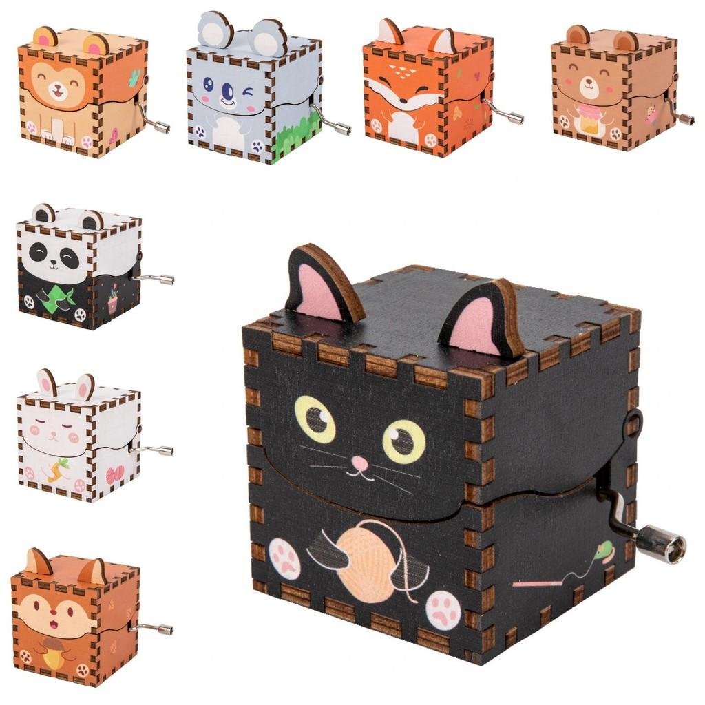 Wooden Animal Rabbit Fox Panda Shape Music Box Toy For Kids Ages 3 To 6 Gift For Girls