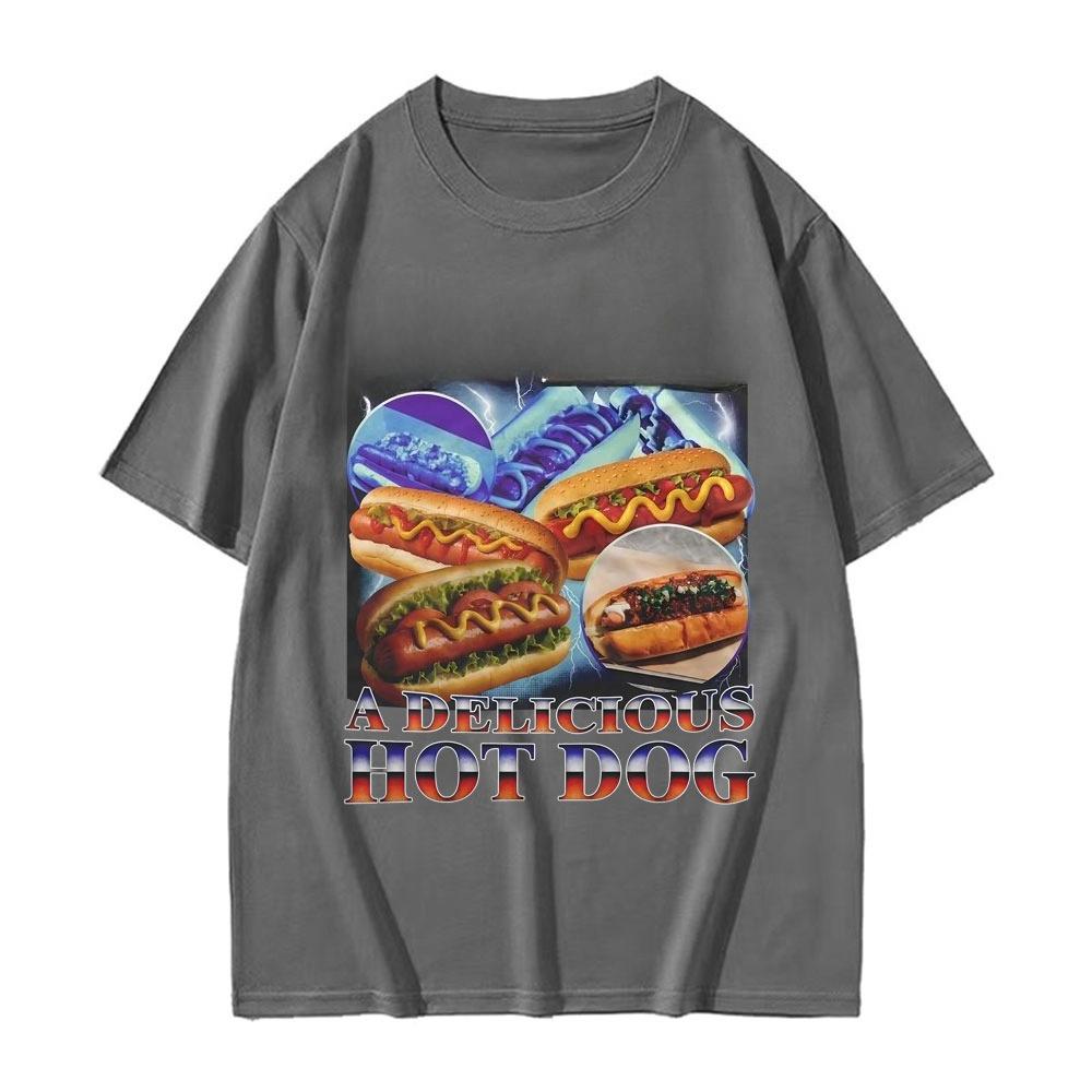A Delicious Hot Dog Funny Food Meme T-shirt Men Women Vintage  Summer Fashion T Shirt High Quality Comfort Cotton T Shirts