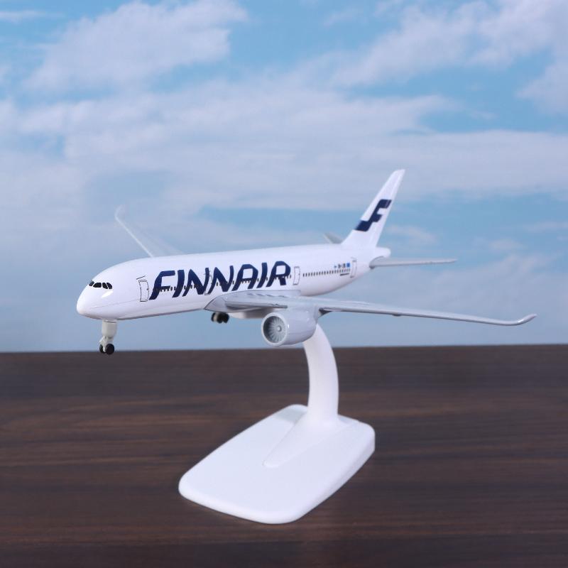 

1 Набор литых металлических самолетов из сплава с колесами 20 см A350 Finnair Набор самолета Airbus 350 Модель самолета Финляндии Подарок