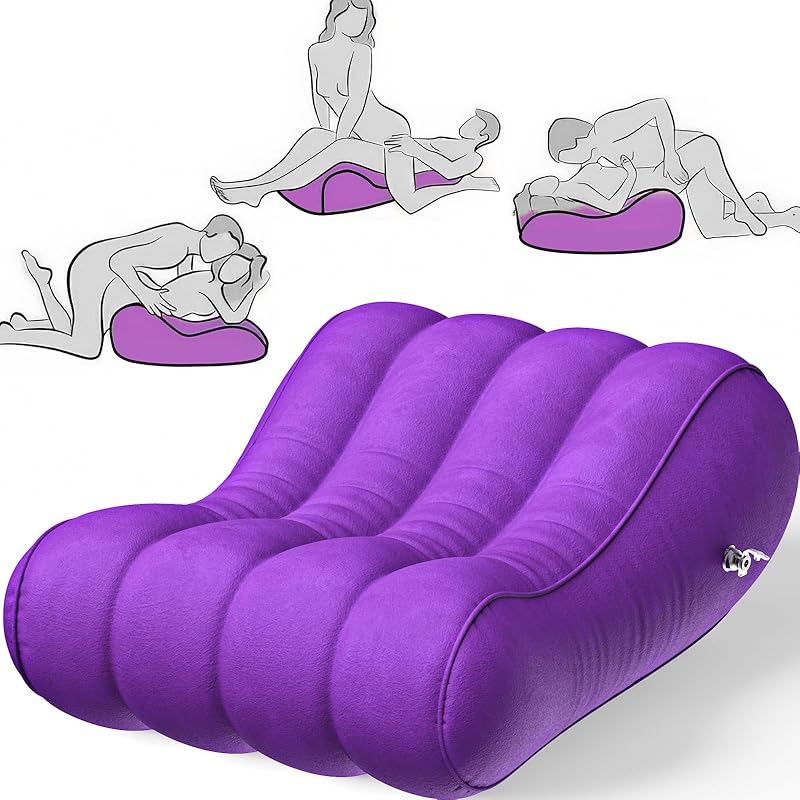 Sex Pillow Couples Sex Toys, Sex Furniture for Bedroom Inflatable Lounge Sex Chair, Sex Wedge Sex Sofa Bedroom, Velvety Anti-Leak Valve Sex Bed