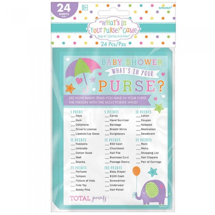Amscan What's In Your Purse Baby Shower Game Sheets