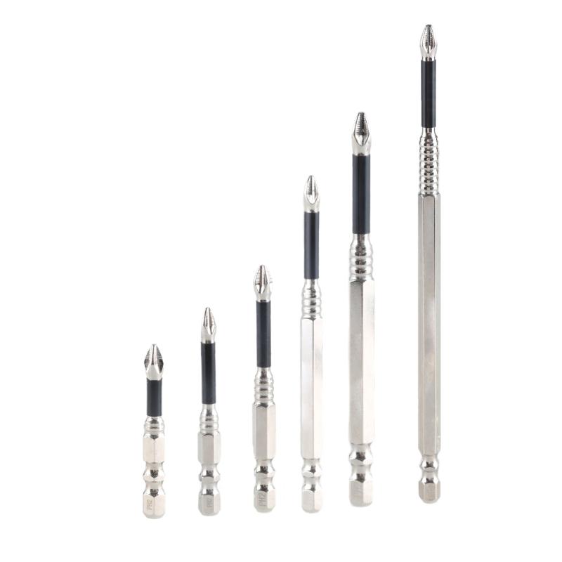 Magnetic Screwdriver Bit Set Steel 1/4inch Shank Electric Screwdriver Bit Crossed Head Impact Screw Driver Bit