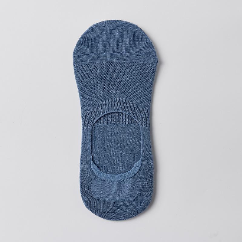 Men's Summer Shallow-mouthed Invisible Socks, Thin Mesh Silicone Anti-slip Men's Socks, Solid-colored Cotton Socks, Boat Socks, Men's Short Socks