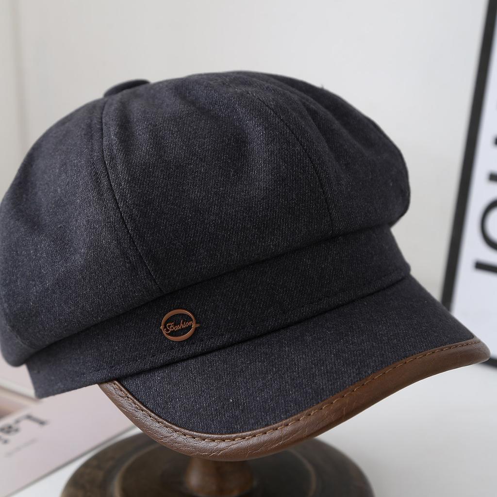 Women's Newsboy Cap British Vintage Octagonal Hat with Brim Classic Painter Hat for Fall Winter Outfits Fashion Accessories New