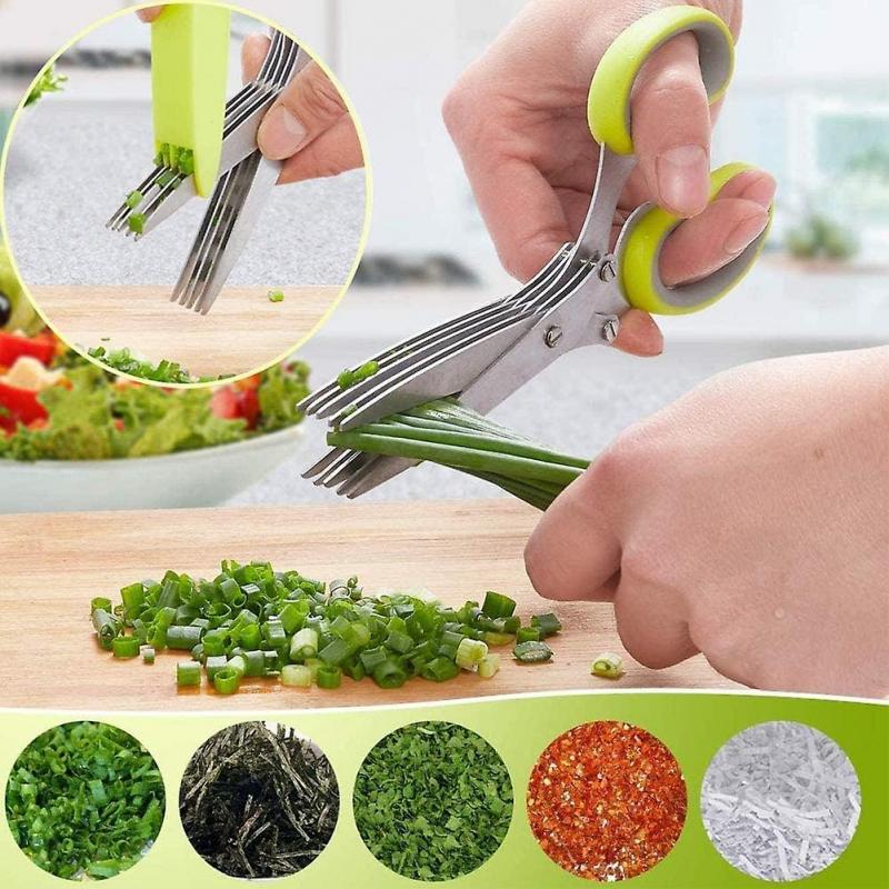Cive, Spice Scissors, Garlic Scissors, 5 Blade Scissors Herb Scissors Kitchen Scissors Food Scissors Multifunctional Kitchen Scissors Scissors