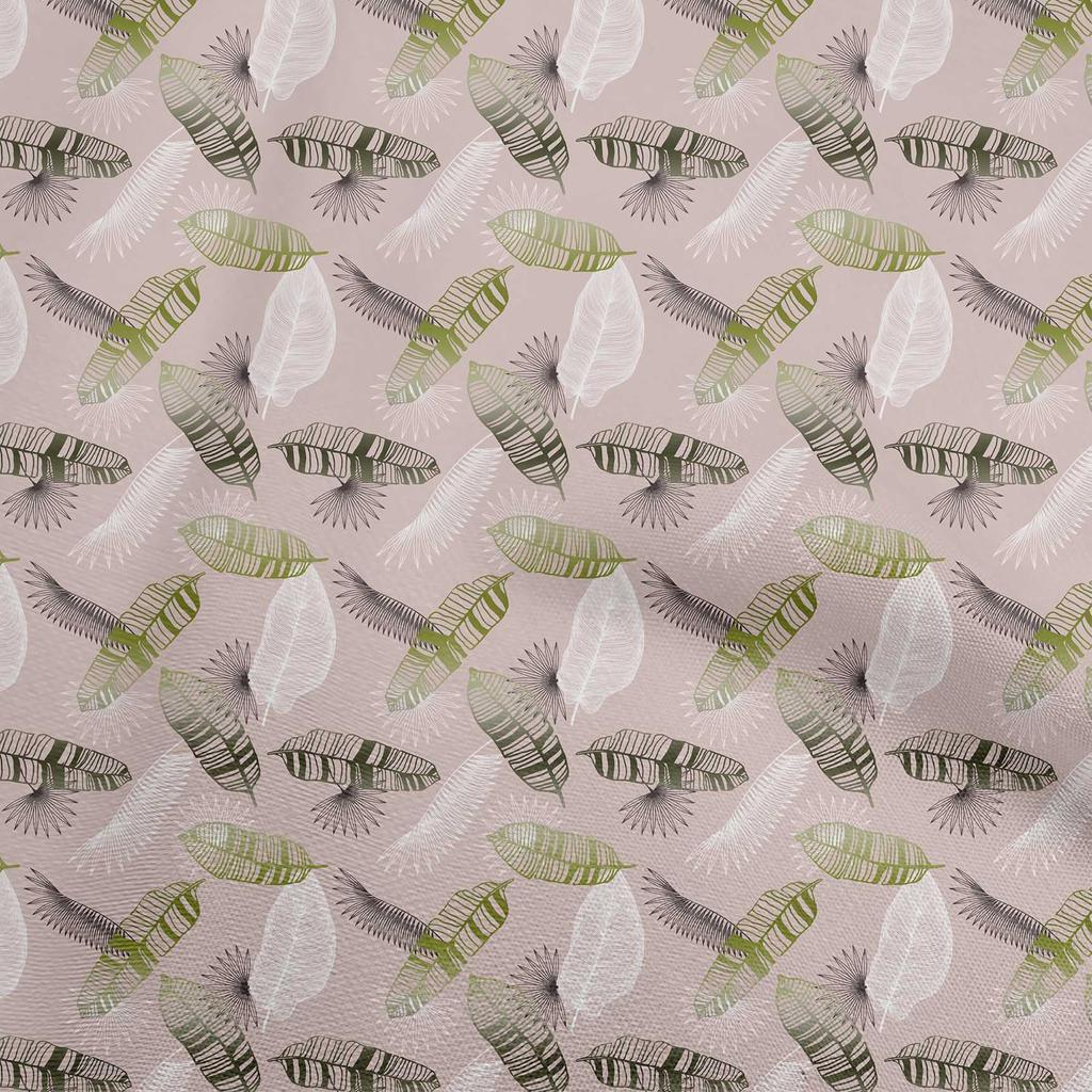 oneOone Baumwoll-Flex Grau Stoff Blätter Kleiderstoff Druckstoff Meterware 40 Zoll