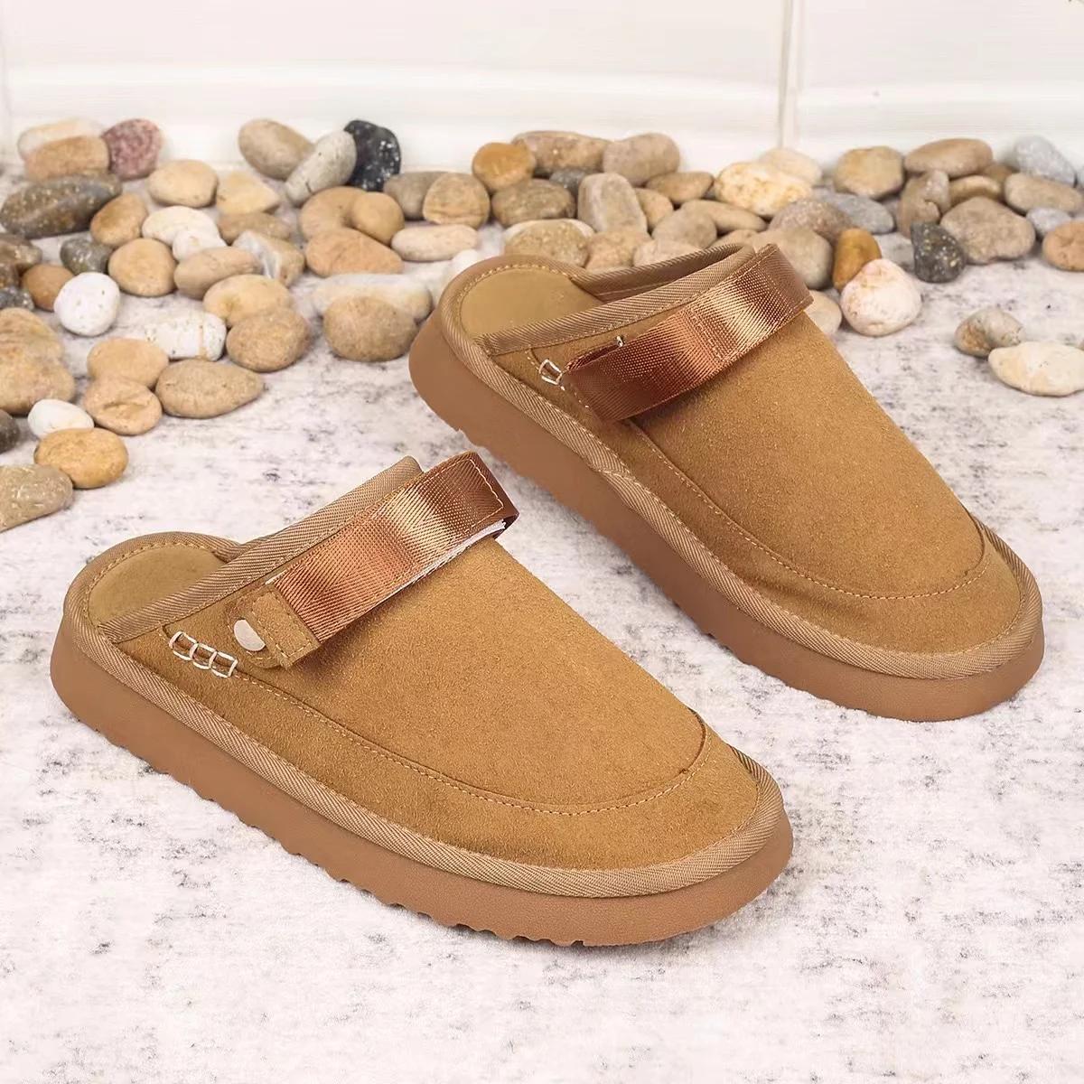 

Модные новые мужские и женские тапочки Теплая платформа Низкие сноубутсы Тапочки Женские уличные Нескользящие ботинки Обувь для женщин 36