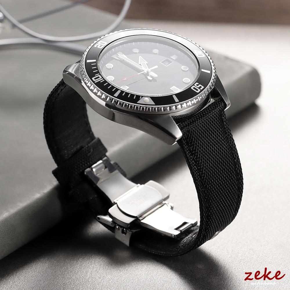 22mm Waterproof Sailcloth Watch Strap for Fossil for Seiko Divers Watches Woven Nylon Watchband Quick Release Sport Wristband