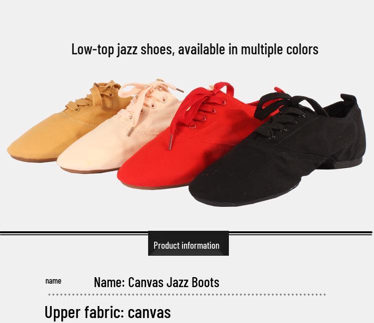 High-Top Jazz Dance Shoes for Men & Women, Canvas Soft Sole Low-Top Practice Shoes.