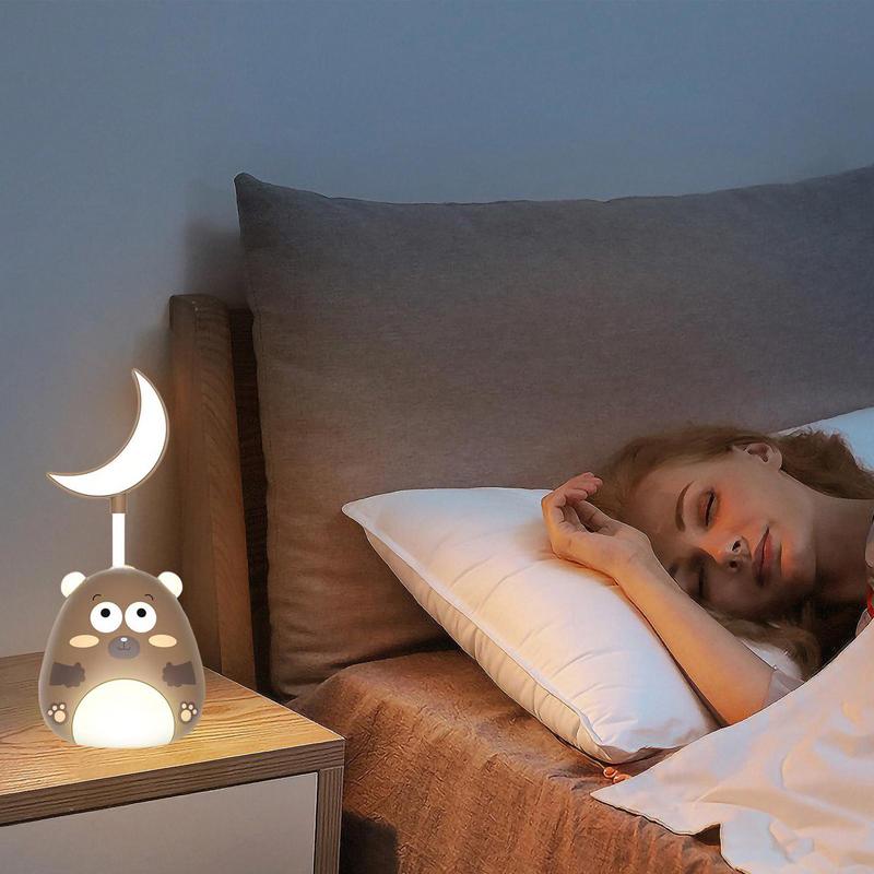 Animal Lamp For Nightstand Cartoon Brightness Adjustable Night Light Multiple Modes Light Cute Night Lamp For Bedroom Study