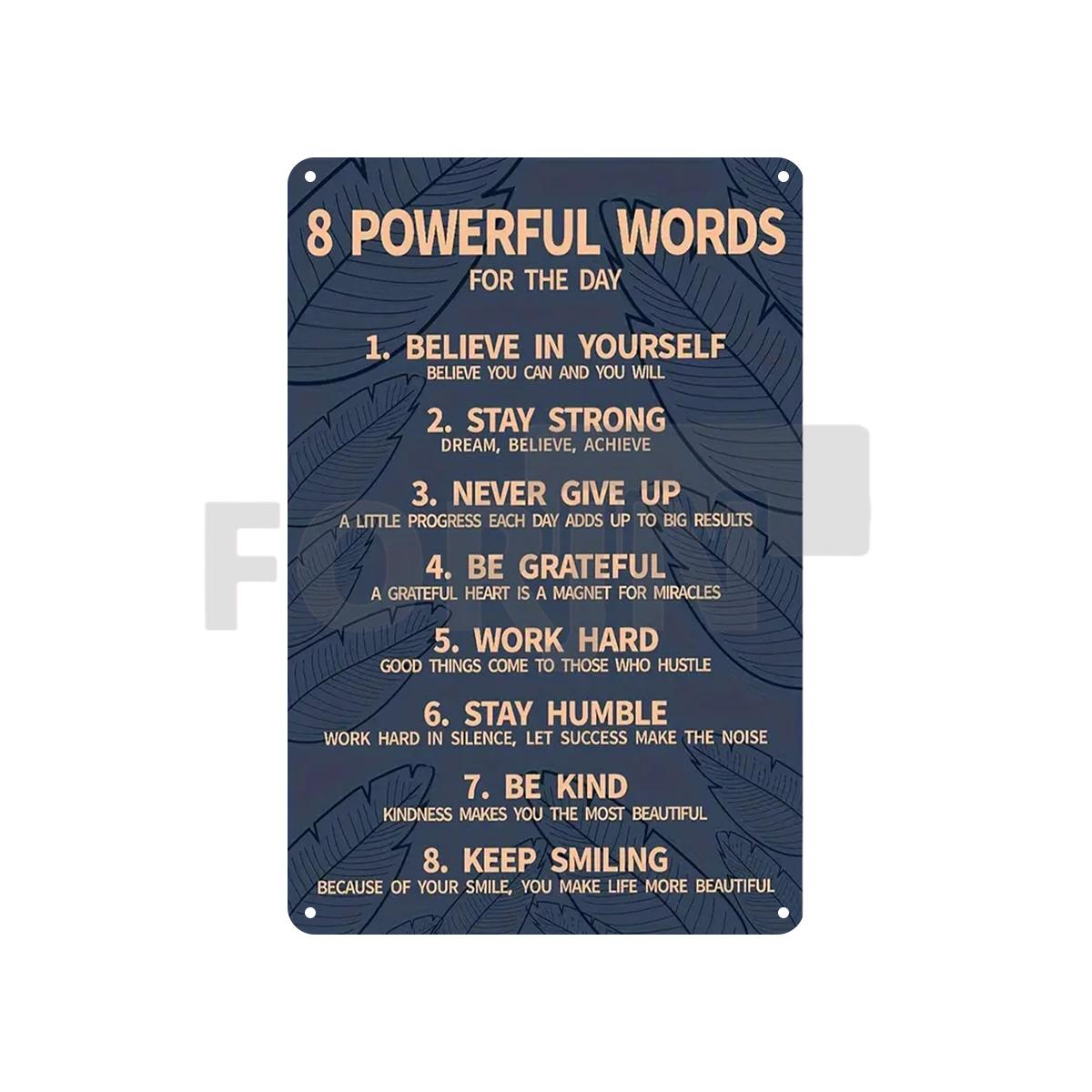 Вдохновляющие фразы Металлическая табличка-10 золотых правил-7 правил жизни-Заметки об успехе-Английский плакат для декора стен офиса компании 20x30cm-Tin