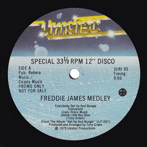 

12inch Record FREDDIE JAMES Freddie James Medley Hollywood JUNI05 Unidisc 1979 Canada SoulFunk Used