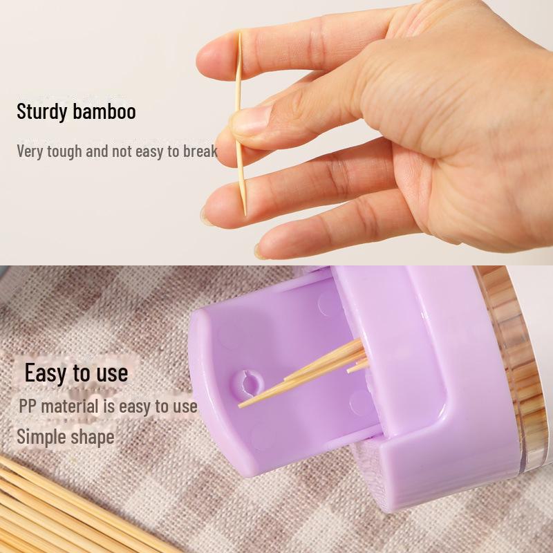 Disposable Double-Ended Toothpick Bottle with Flip Cover - 550 Individually Packaged Bamboo Toothpicks for Restaurants & Hotels